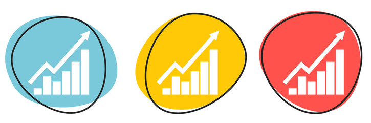 Button Banner für Website oder Business: Business Erfolg oder Chart mit Pfeil - obrazy, fototapety, plakaty