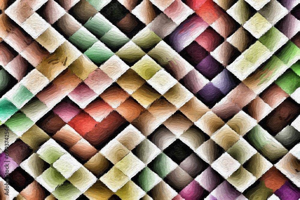 Wall mural colorful abstract mosaic with a rough texture background. colored square pattern background. picture