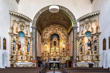 Fototapeta na wymiar Interior of Nossa Senhora da Lapa Church at Ribeirao da Ilha, Florianopolis, Santa Catarina in Brazil