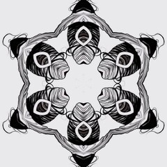 Black and white graphics. Geometric symmetric figures. Vector illustration