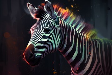 Fototapeta na wymiar Zebra closeup animal. Generate Ai