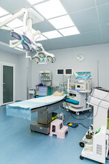 Operation modern hospital room. Emergency sterile healthcare surgery ward.