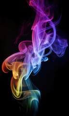 Obraz premium Abstract colorful smoke background on black. Generative AI