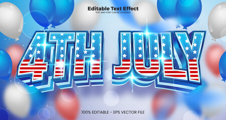 4th July Editable text effect in modern trend style