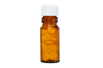 isolated medicinal bottle over transparent background