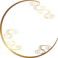 和柄のフレーム　ゴールド　観世水