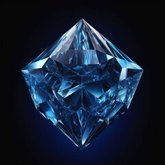 Blue diamond illustration , blue diamond is on a black background
