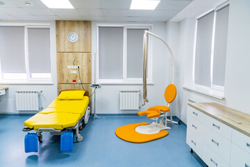 Recovery hospital room. Interior of an empty medical ward.