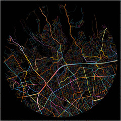 Colorful Map of Limassol, Limassol with all major and minor roads.
