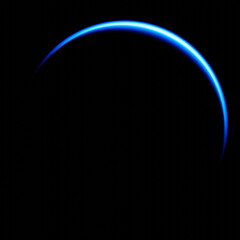 Blue planet Neptune, silhouette on a black background. 3d rendering