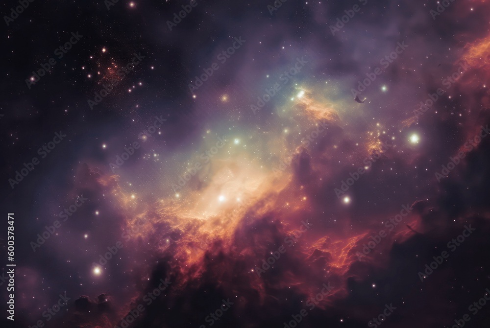 Poster abstract space background. galaxies, nebula and stars in space. generative ai.