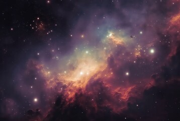 Fototapeta na wymiar Abstract space background. Galaxies, nebula and stars in space. Generative AI.