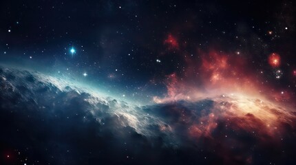 Abstract space background. Galaxies, nebula and stars in space. Generative AI.