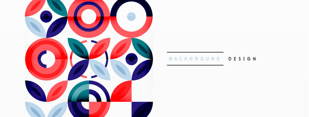 Fototapeta premium Colorful circles abstract background. Hi-tech design for wallpaper, banner, background, landing page, wall art, invitation, prints, posters