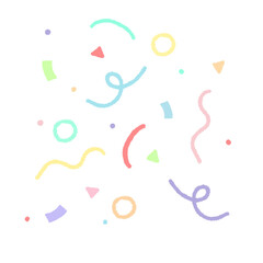 Doodle Handdrawn Cute  Pastel Confetti.