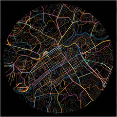 Colorful Map of Turku, Turku with all major and minor roads.