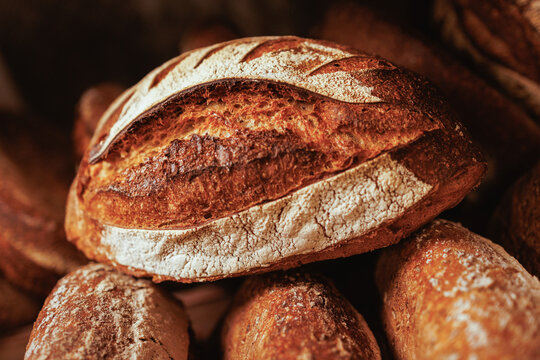 Organic bread in bakery