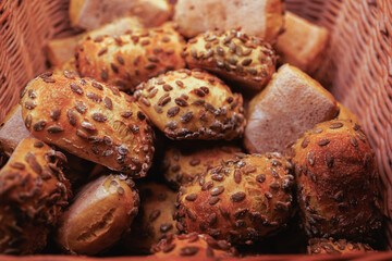 Organic bread in bakery