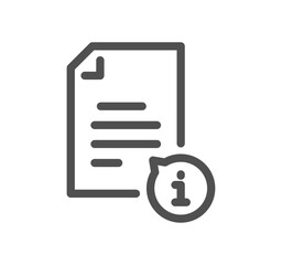 Document and paperwork icon outline and linear vector.