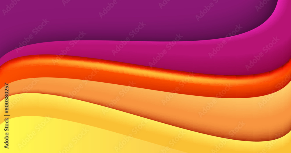 Poster fluid bright orange neon rays and colorful glowing lines abstract multicolor spectrum background