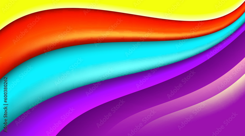 Aufkleber smooth bright orange neon rays and colorful glowing lines abstract multicolor spectrum background