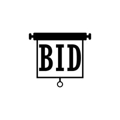 Bid hanging board icon isolated on transparent background