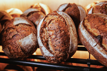 Organic Bakery - details of baker baking bread