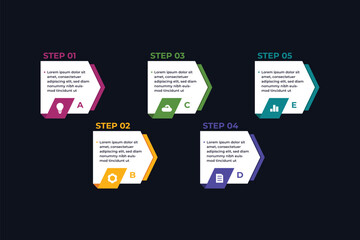 Modern Colorful Steps Infographics Presentation Template