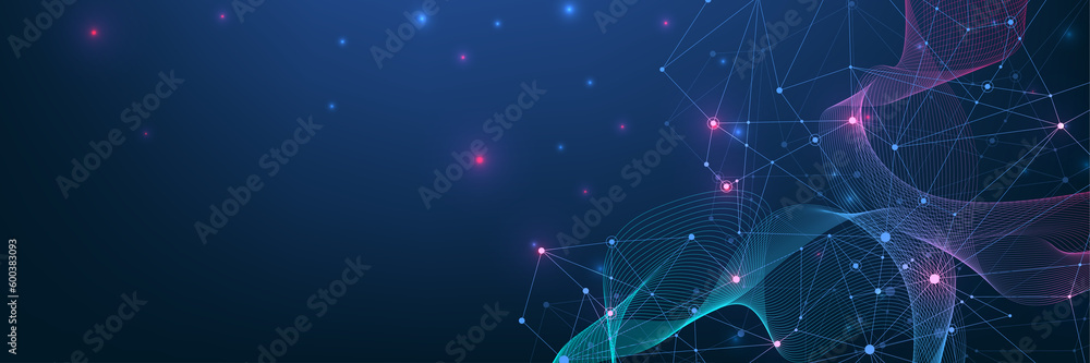 Leinwandbilder global network connection concept. big data visualization. social network communication in the globa