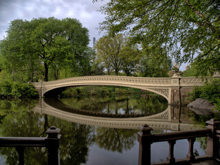Fototapeta na wymiar Bow bridge in late spring