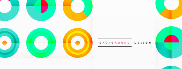 Colorful circles abstract background. Hi-tech design for wallpaper, banner, background, landing page, wall art, invitation, prints, posters