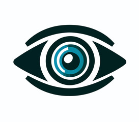 Sci-fi cybernetic robot eye logo, vector art