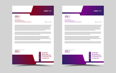 Modern Creative corporate business letterhead layout template design.