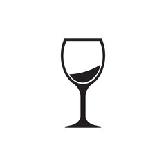 Obraz premium Vine cocktail icon, drink glass