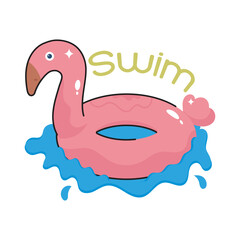Swim Ring doodle filled vector outline icon. EPS 10 file