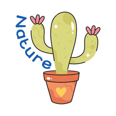 Cactus doodle filled vector outline icon. EPS 10 file