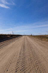 Fototapeta premium dangerous road for cars in the winter cold season