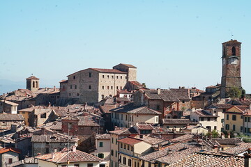 Naklejka premium View of the ancient medieval village of Anghiari, Tuscany, Italy
