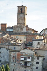 Fototapeta na wymiar View of the ancient medieval village of Anghiari, Tuscany, Italy