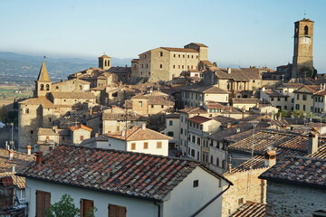 Fototapeta na wymiar View of the ancient medieval village of Anghiari, Tuscany, Italy