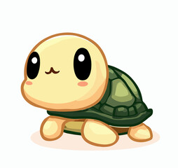Cute little happy smiling turtle