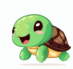 Cute little happy smiling turtle