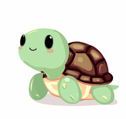 Cute little happy smiling turtle