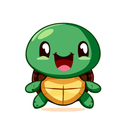 Cute little happy smiling turtle