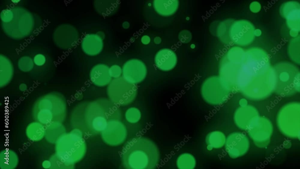 Poster abstract background of green color particles moving animation 4k.
