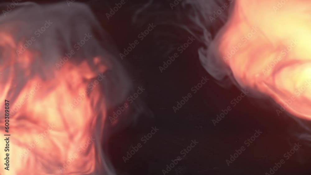 Poster Flames dancing in a magical fire vortex. 3d rendering loop animation HD
