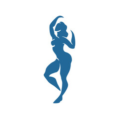 Abstract art of female silhouette Matisse inspired contemporary style vector illustration