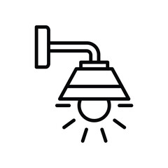 wall lamp icon vector design template in white background
