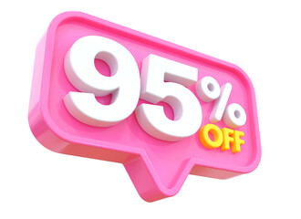 95 Percent Discount Sale Off Sign