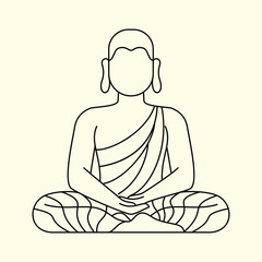 buddha icon vector design illustration line art. eps 10